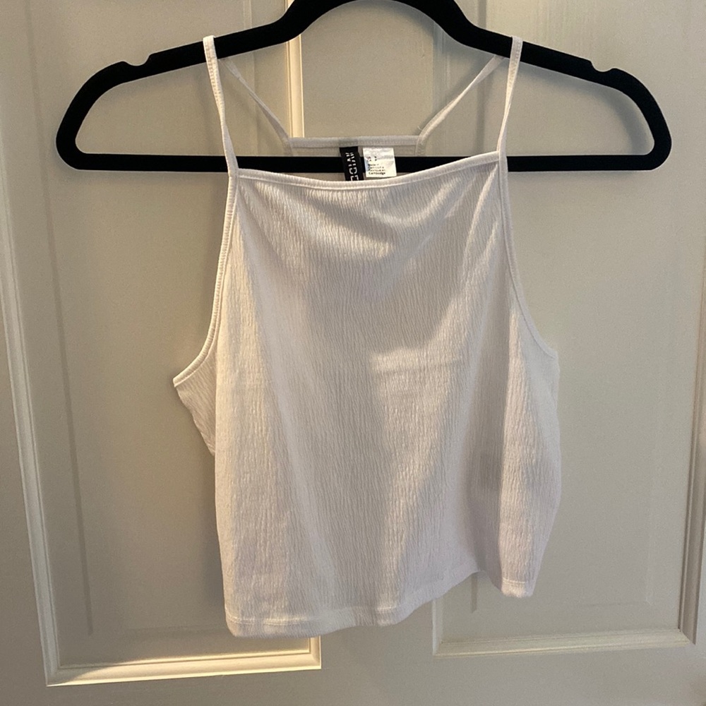 H&M white cropped tank top